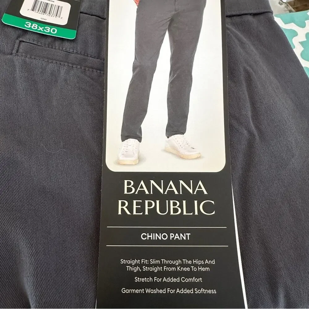 Banana Republic Men's Chino Pant Gray 38x30 NWT